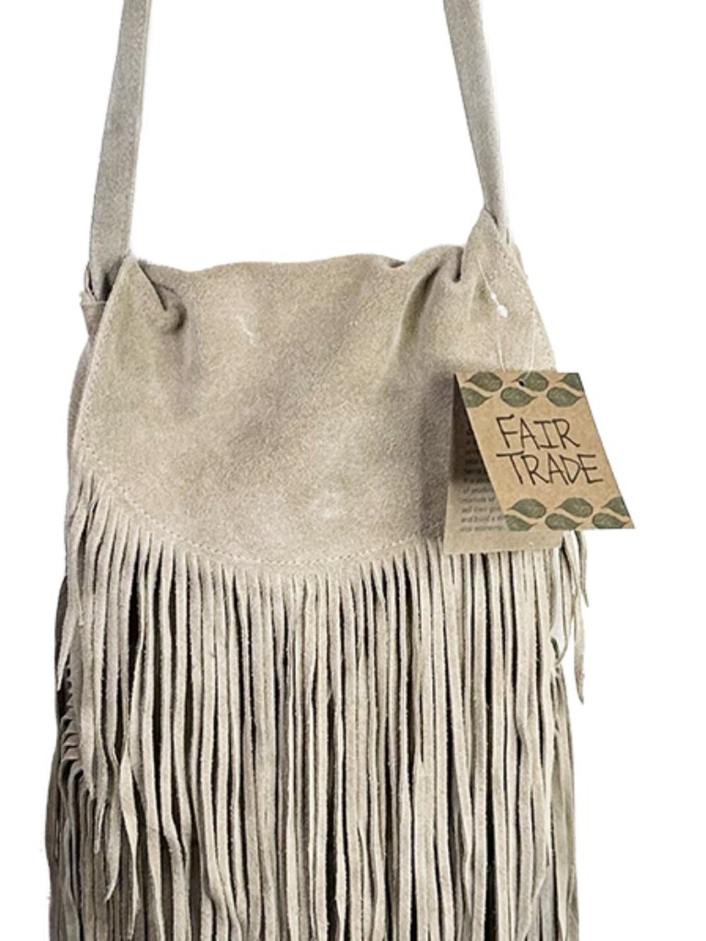 NWT NEW Tan Genuine Suede Leather Fringe Purse Bag Statement Piece Boho - Picture 3 of 11